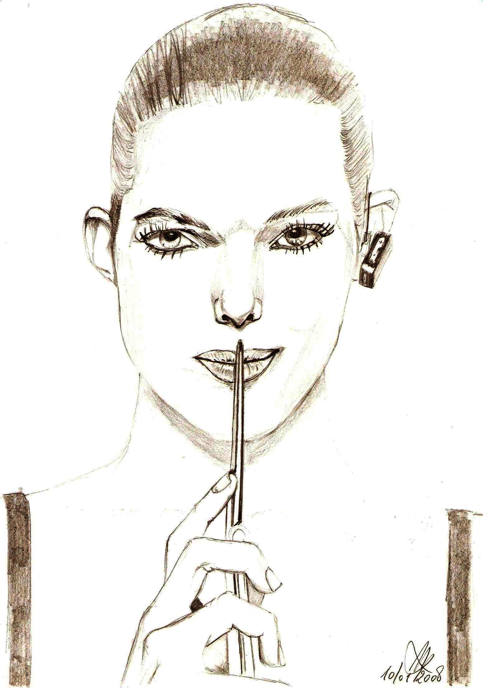 Ritratto, 2008 matita su foglio A4-Pasquale Mastrogiacomo