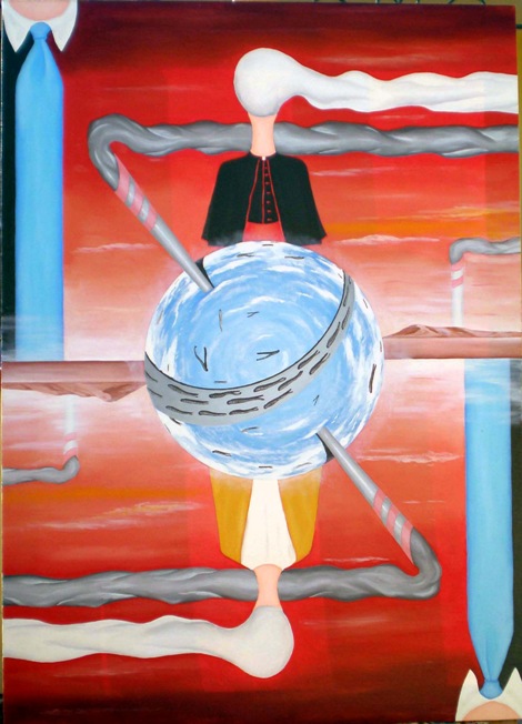 Dualismo(Dualism), 2008 olio su tela cm 50x70, Pasquale Mastrogiacomo.
