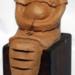 Custos virginitatis, 1997 bozzetto in terracotta (earthenware sketch), h cm 17, Pasquale Mastrogiacomo, Acerno (SA).