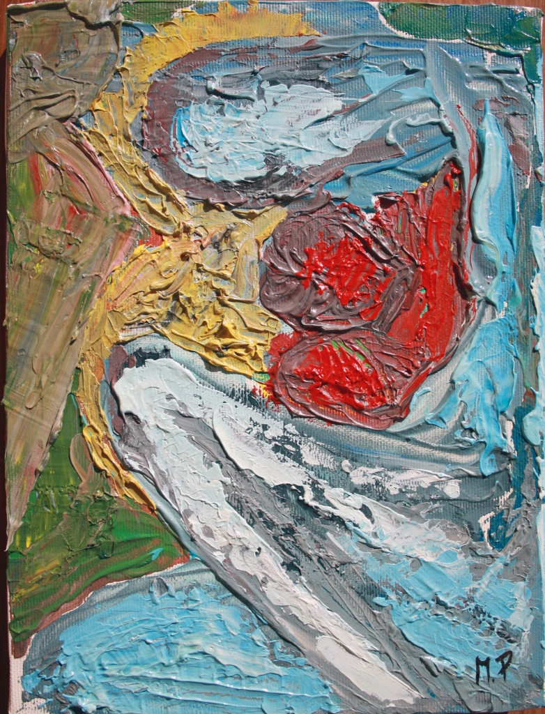 Maternità (Maternity), 2016 olio su tela (oil painting on canvas), cm 18x24, Pasquale Mastrogiacomo, Acerno (SA).