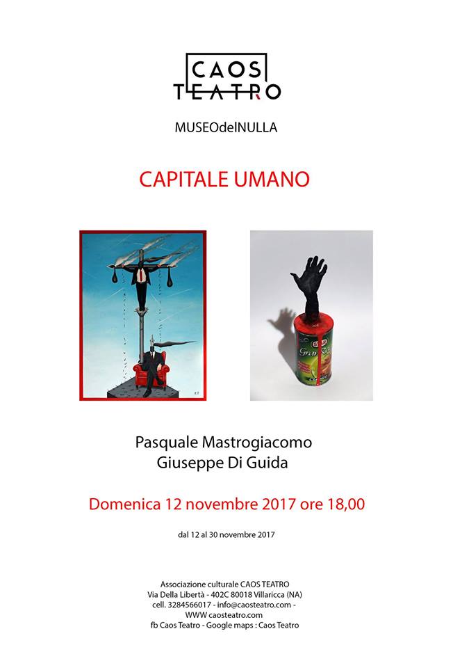 Locandina, Capitale Umano, domenica 12 novembre, Pasquale Mastrogiacomo e Giuseppe Di Guida