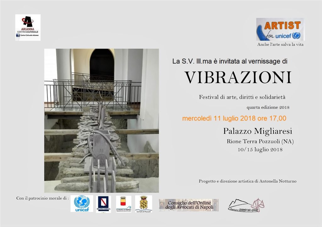 Invito per la mostra "Vibrazioni" 2018, IV edizione,Pasquale Mastrogiacomo