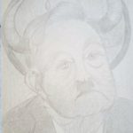 Ritratto di George Soros, 2018 cm 24x34,disegno con MINA D'ARGENTO PURO 1000/1000 su carta preparata opportunamente, Pasquale Mastrogiacomo,Acerno(SA).