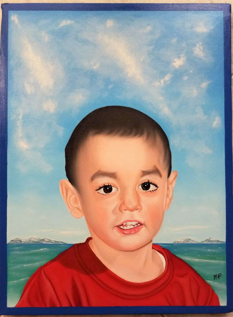 Ritratto di Pio Giuseppe Mastrogiacomo, 2017 olio su tela cm35x50,Pasquale Mastrogiacomo.