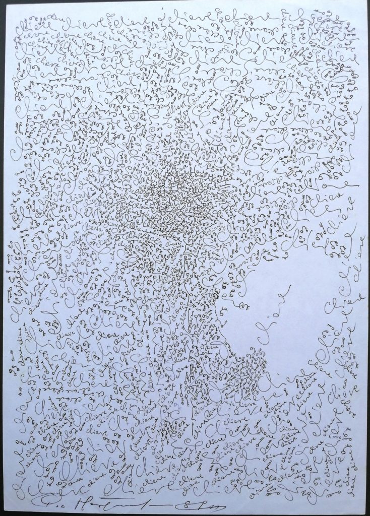 Le chiavi di Pio Mastrogiacomo, disegno a penna su foglio A4, 1989.