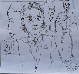 Scarabocchi di penna, 2020 disegno su foglio A4,Pasquale Mastrogiacomo.