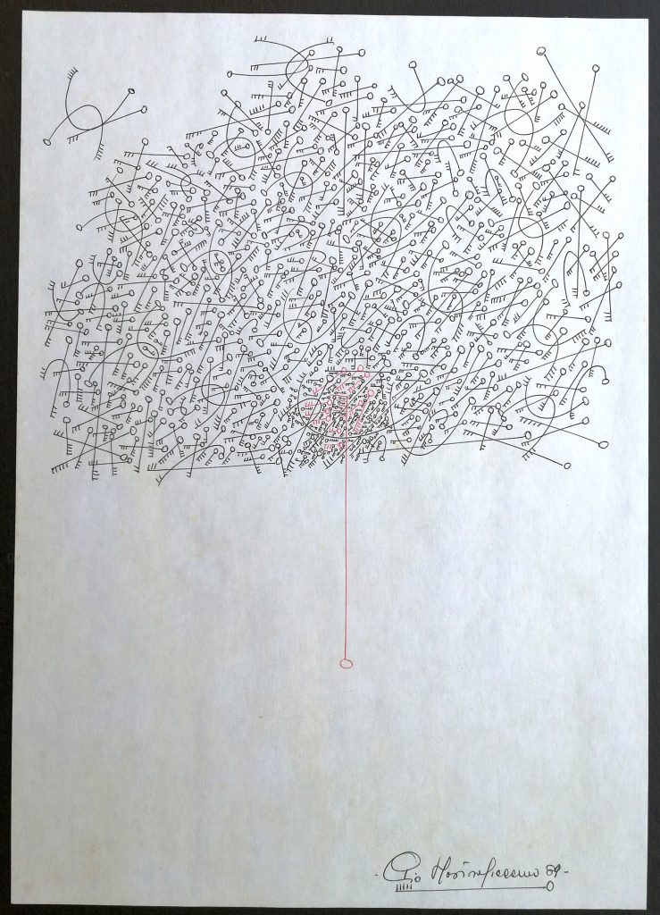 Le chiavi di Pio Mastrogiacomo, disegno a penna su foglio A4, 1989