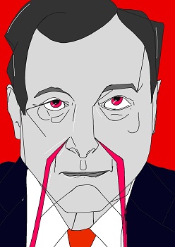 Ritratto di Mario Draghi, 2021 disegno digitale, Pasquale Mastrogiacomo