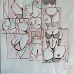 Collage erotico, 2021 disegno a penna su foglio A4, Pasquale Mastrogiacomo