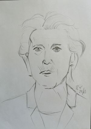 Ritratto di donna, 2021 disegno a matita su foglio A4, Pasquale Mastrogiacomo.