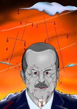 Ritratto di Recep Tayyip Erdoğan, 2022 disegno digitale, Pasquale Mastrogiacomo