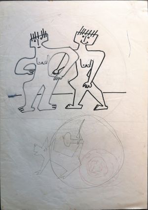 Schizzi, 1996 disegni a penna e matita su foglio A4,Pio Mastrogiacomo
