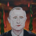 Ritratto di Vladimir Vladimirovič Putin, 2022 stampa digitale su tela cm 35x50, Pasquale Mastrogiacomo.