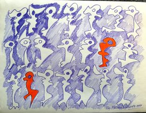 Le chiavi di Pio Mastrogiacomo, 1999 disegno con matite colorate foglio A4